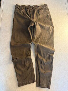 Orvis Womens Brown Pants Size 16 Cotton Blend Straight Leg Pants 1006
